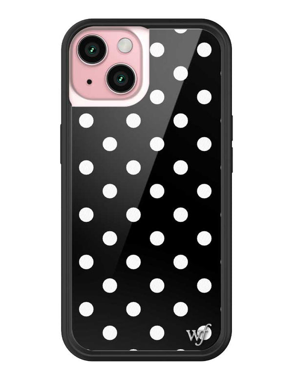 Wildflower Polka Dot Black and White iPhone 15 Case