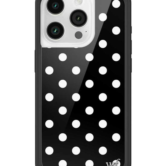 Wildflower Polka Dot Black and White iPhone 15 Pro Case