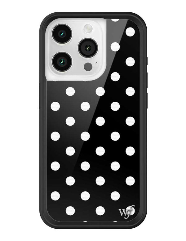 Wildflower Polka Dot Black and White iPhone 15 Pro Case