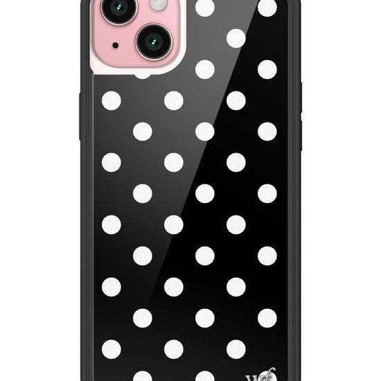 Wildflower Polka Dot Black and White iPhone 15 Plus Case