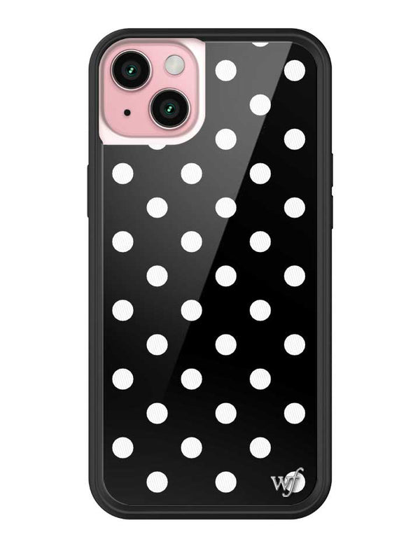 Wildflower Polka Dot Black and White iPhone 15 Plus Case