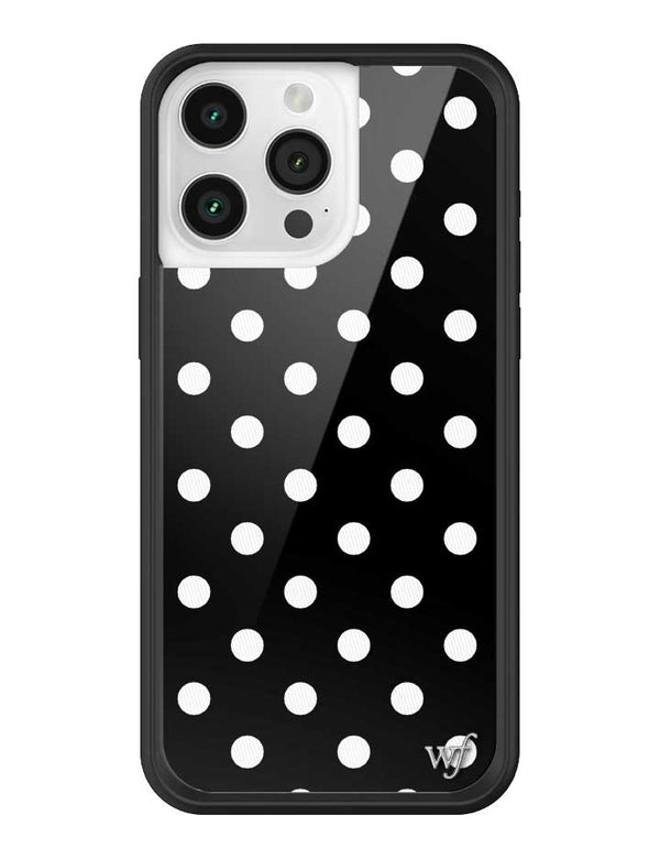 Wildflower Polka Dot Black and White iPhone 15 Pro Max Case