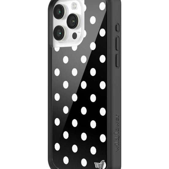 Wildflower Polka Dot Black and White iPhone 15 Pro Max Case