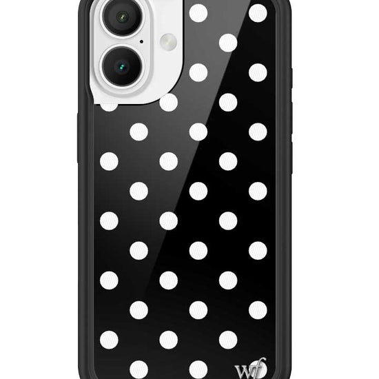 Wildflower Polka Dot Black and White iPhone 16 Case