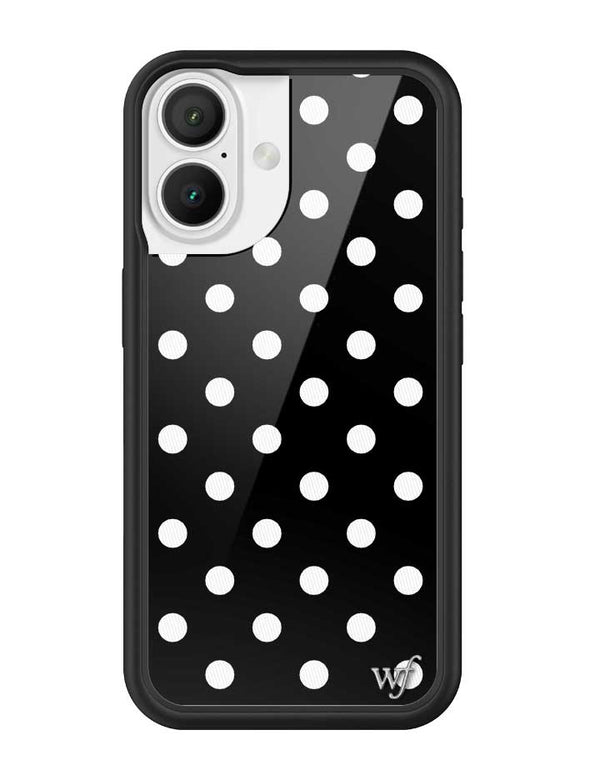 Wildflower Polka Dot Black and White iPhone 16 Case