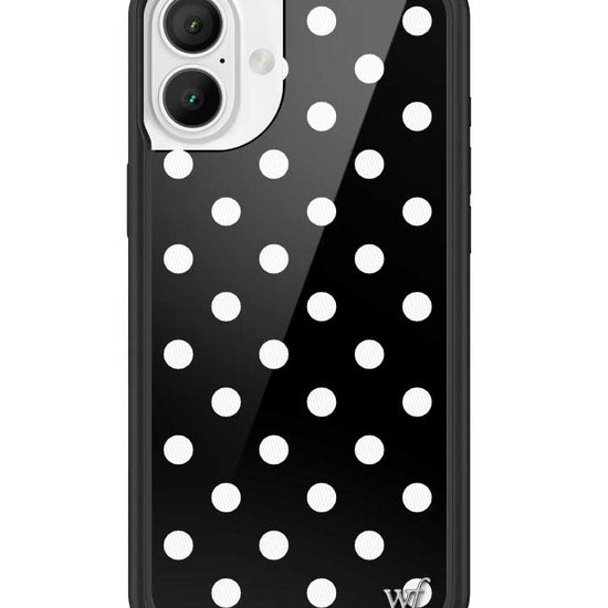 Wildflower Polka Dot Black and White iPhone 16 Plus Case