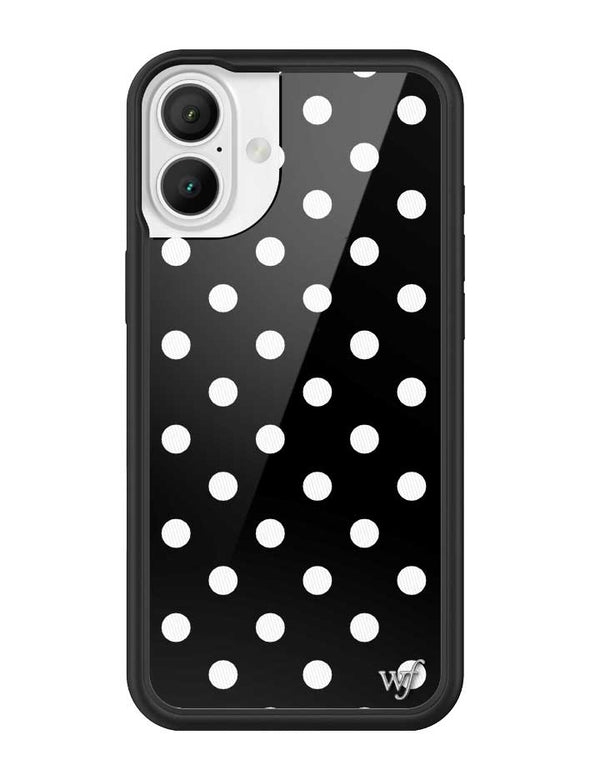 Wildflower Polka Dot Black and White iPhone 16 Plus Case