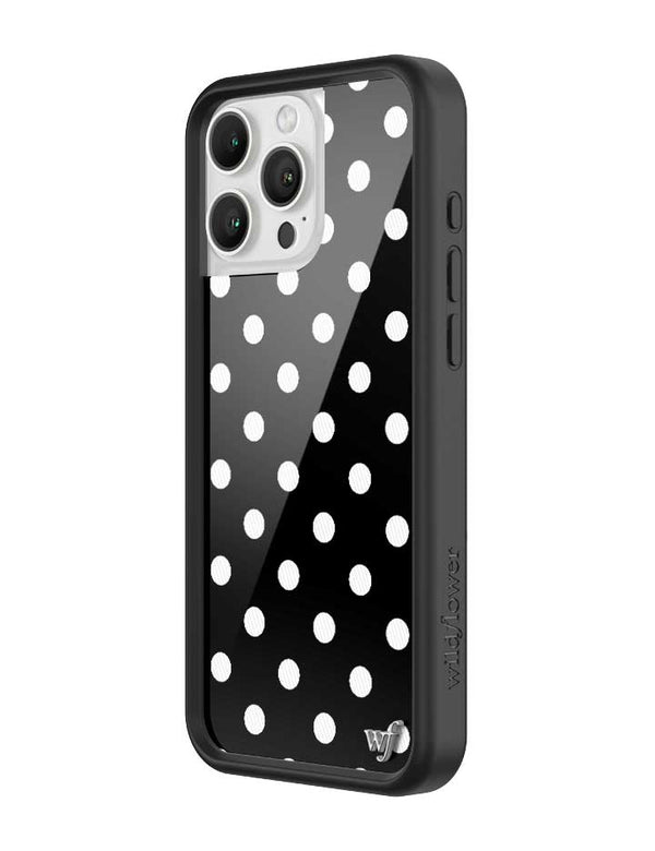 Wildflower Polka Dot Black and White iPhone 16 Pro Max Case