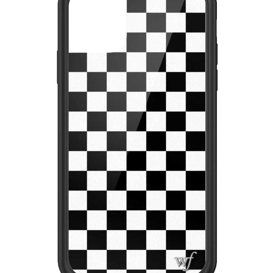 wildflower iphone case 11 black checkers black white