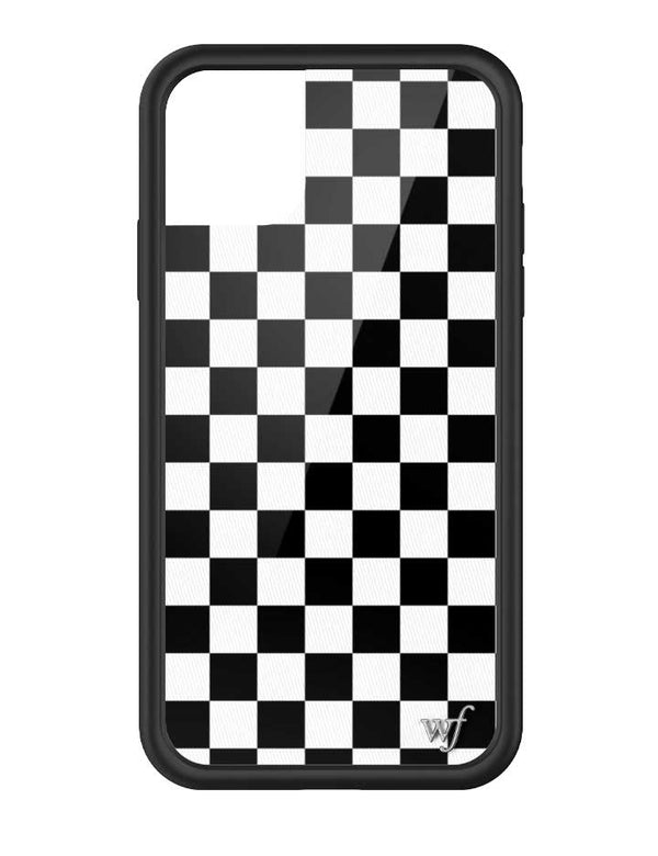 wildflower iphone case 11 black checkers black white