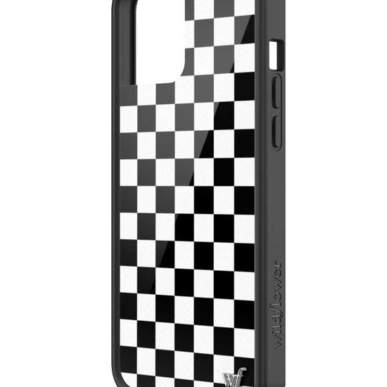 wildflower iphone case 12 pro max black checkers black white