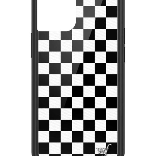 wildflower iphone case 13 mini black checkers black white