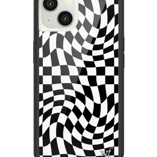 Wildflower Crazy Checkers Black iPhone 13 Case