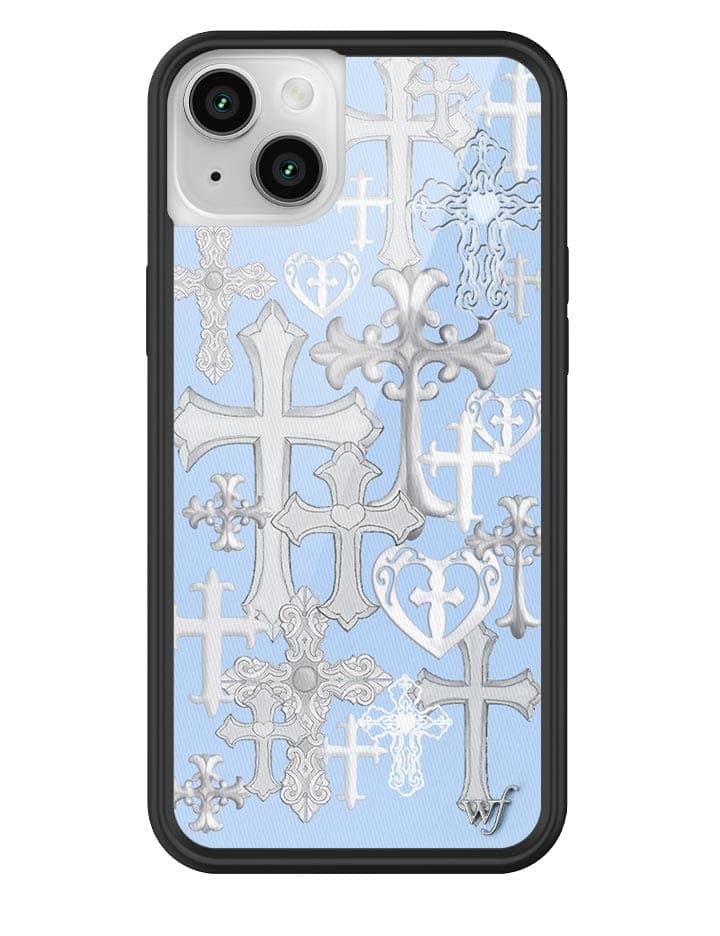 Wildflower Cross Girl iPhone 14 Plus Case