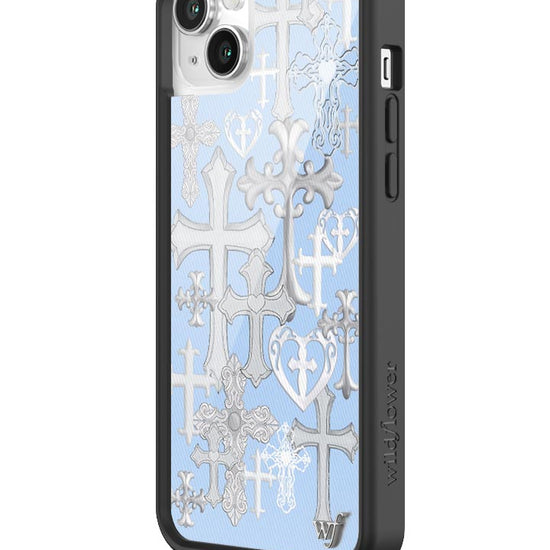 Wildflower Cross Girl iPhone 14 Plus Case