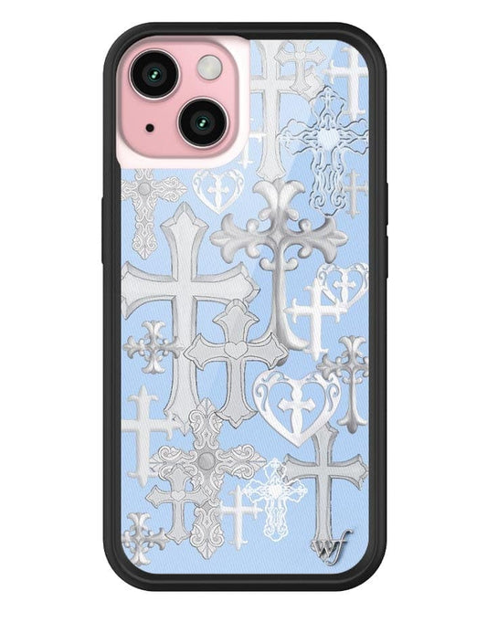 Wildflower Cross Girl iPhone 15 Case