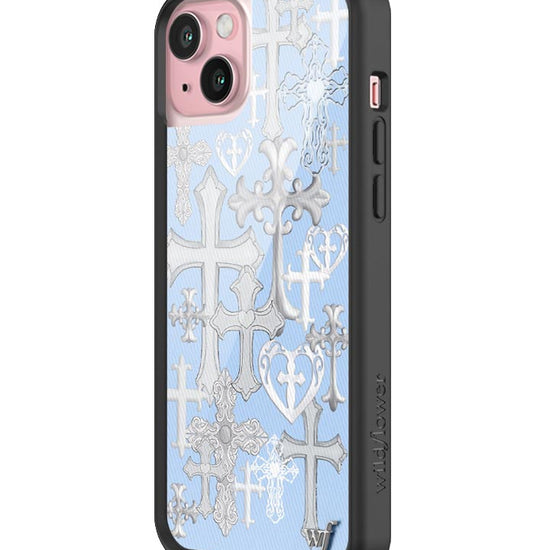 Wildflower Cross Girl iPhone 15 Plus Case