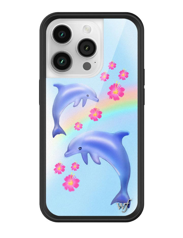 Wildflower Dolphin Love iPhone 14 Pro Case