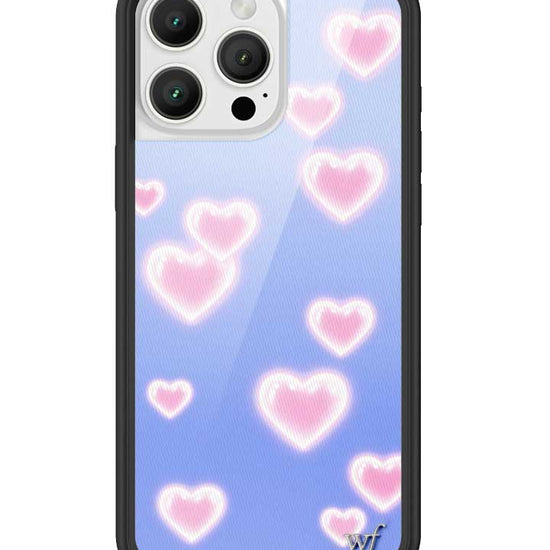 Wildflower iPhone case 16 Pro Max Dreamy Hearts Blue Pink Cute