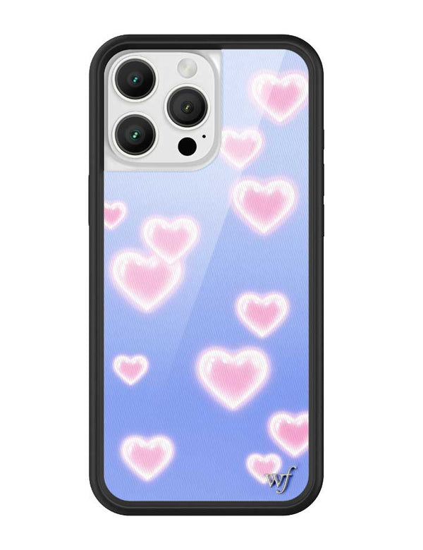 Wildflower iPhone case 16 Pro Max Dreamy Hearts Blue Pink Cute