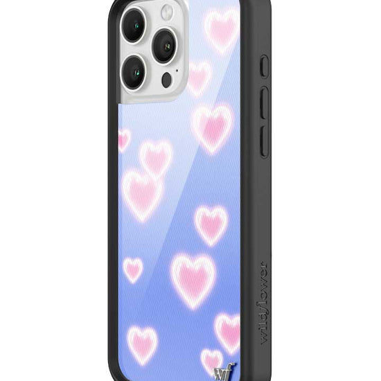 Wildflower iPhone case 16 Pro Max Dreamy Hearts Blue Pink Cute