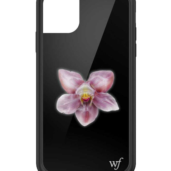 wildflower iphone case 11 orchid flower black pink