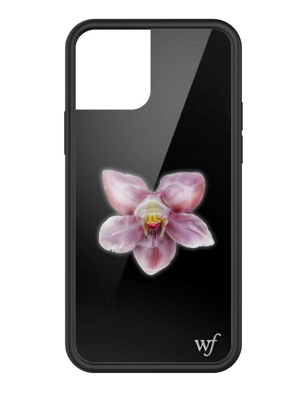 wildflower iphone case 12 / 12 pro orchid flower black pink