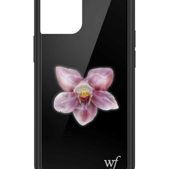 wildflower iphone case 13 mini orchid flower black pink