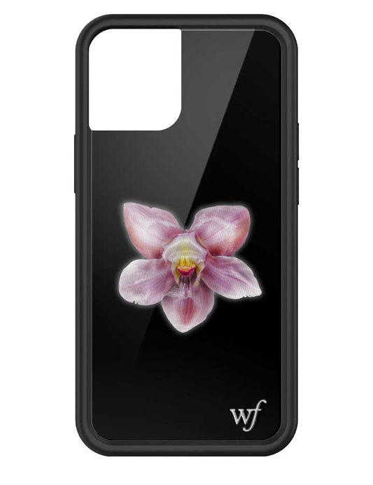 wildflower iphone case 13 mini orchid flower black pink