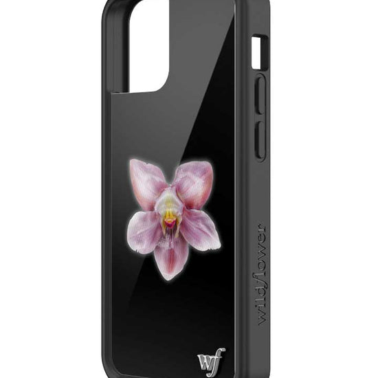 wildflower iphone case 13 mini orchid flower black pink