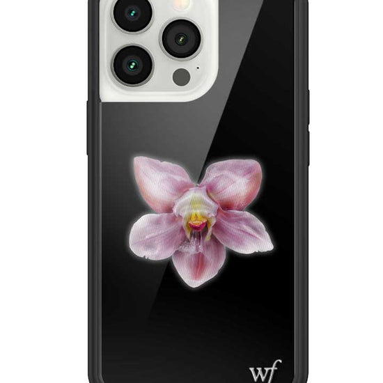 wildflower iphone case 13 pro orchid flower black pink