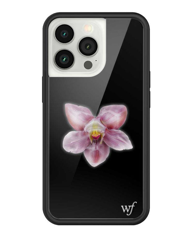 wildflower iphone case 13 pro orchid flower black pink