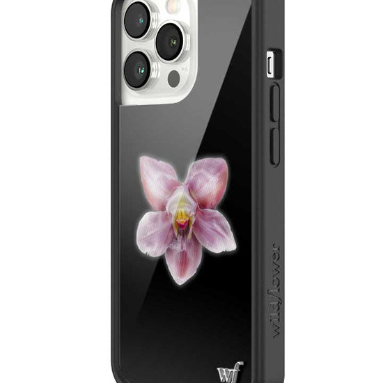 wildflower iphone case 13 pro orchid flower black pink