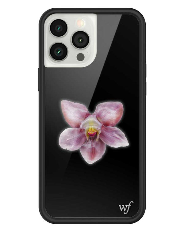 wildflower iphone case 13 pro max orchid flower black pink