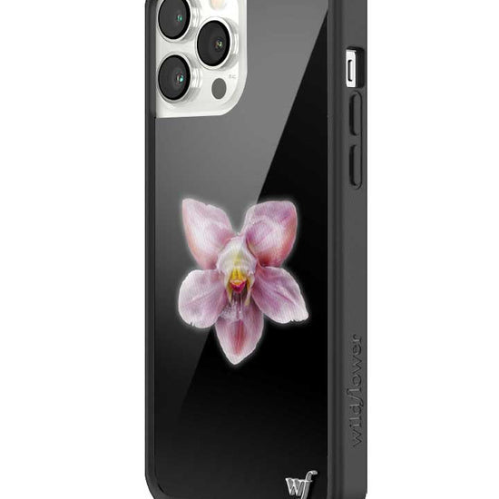 wildflower iphone case 13 pro max orchid flower black pink