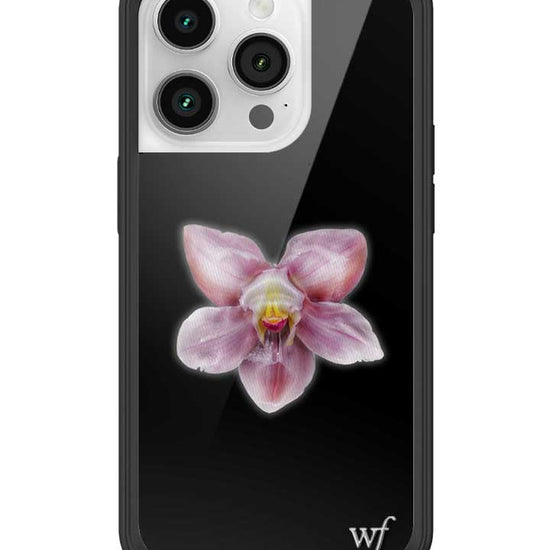 wildflower iphone case 14 pro orchid flower black pink