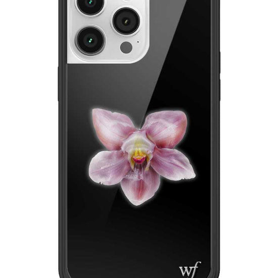 wildflower iphone case 14 pro max orchid flower black pink