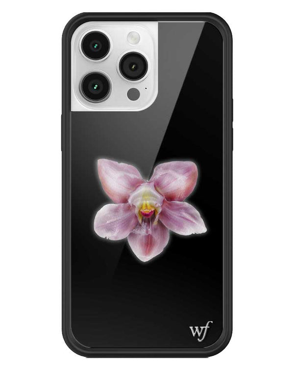 wildflower iphone case 14 pro max orchid flower black pink