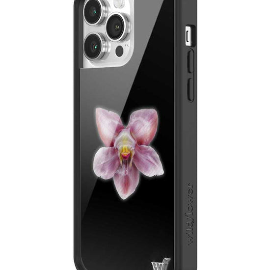 wildflower iphone case 14 pro max orchid flower black pink