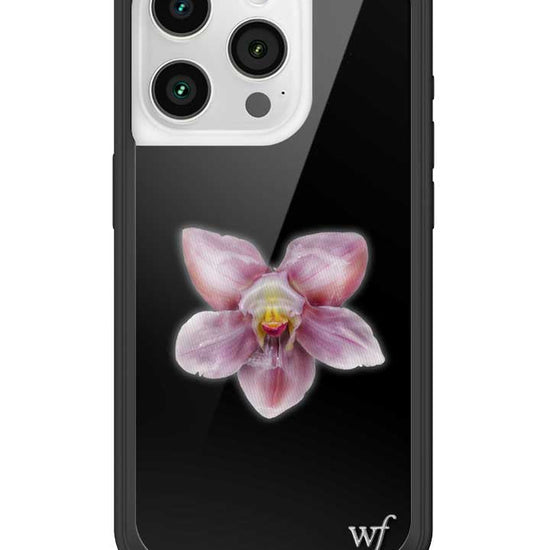 wildflower iphone case 15 pro orchid flower black pink