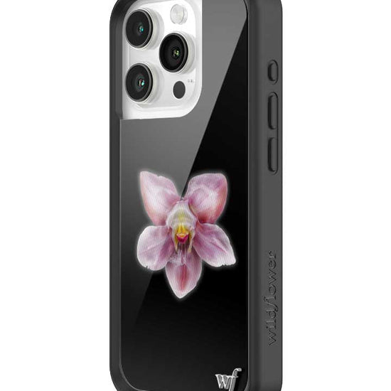 wildflower iphone case 15 pro orchid flower black pink