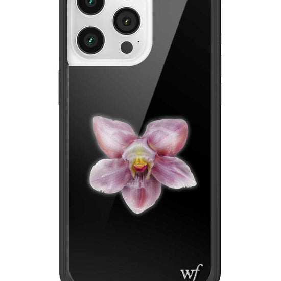 wildflower iphone case 15 pro max orchid flower black pink