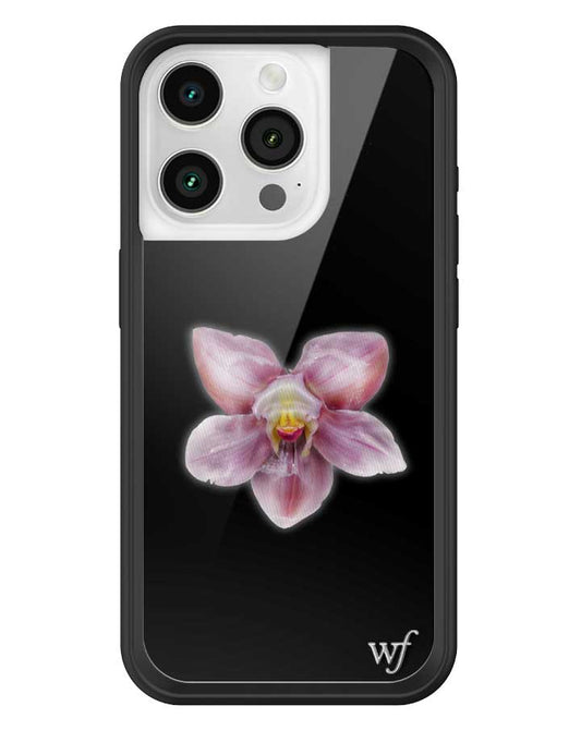 wildflower iphone case 16 pro orchid flower black pink