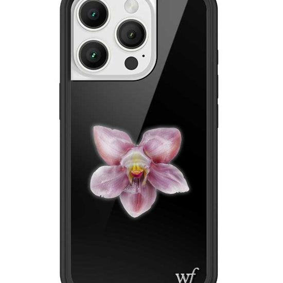 wildflower iphone case 16 pro orchid flower black pink