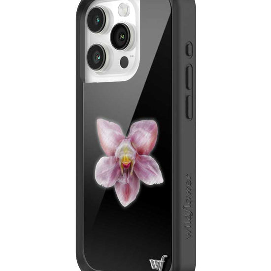 wildflower iphone case 16 pro orchid flower black pink