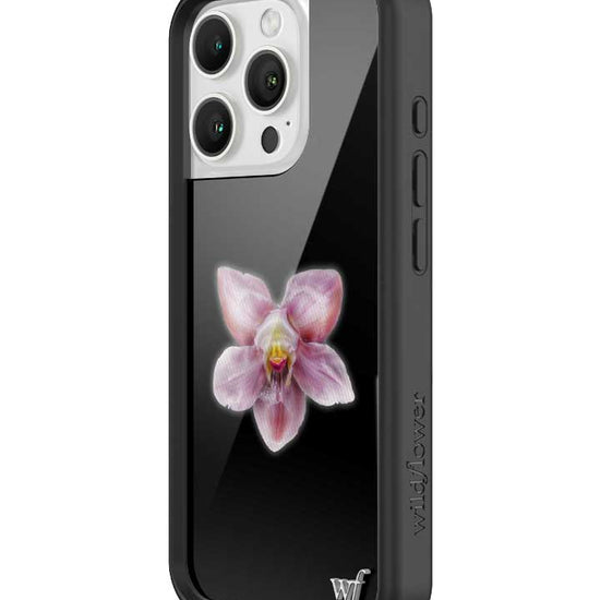 wildflower iphone case 16 pro orchid flower black pink