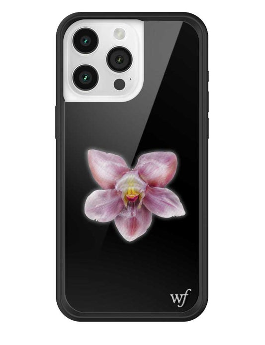 wildflower iphone case 16 pro max orchid flower black pink