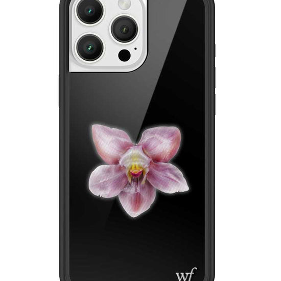 wildflower iphone case 16 pro max orchid flower black pink