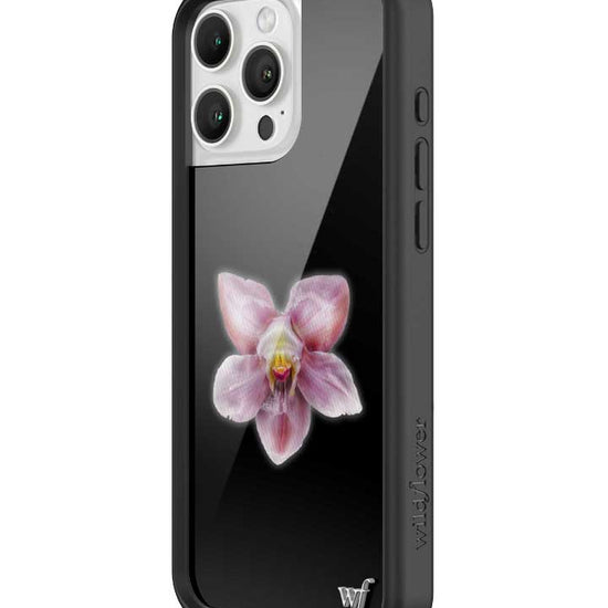 wildflower iphone case 16 pro max orchid flower black pink