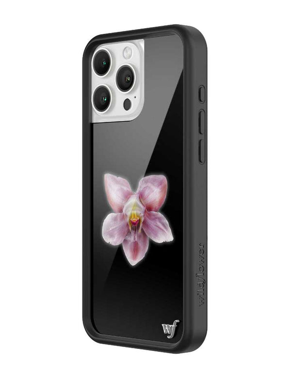 wildflower iphone case 16 pro max orchid flower black pink